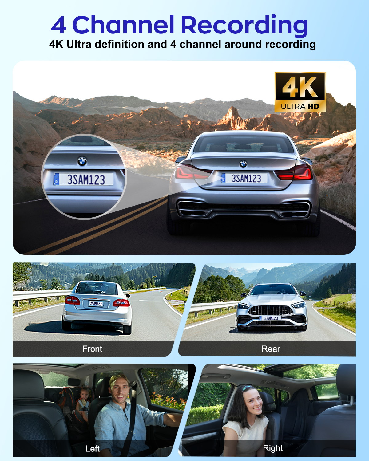 DRIVEYE D7 PRO 4-Channel Dash Cam with Upgraded ADAS