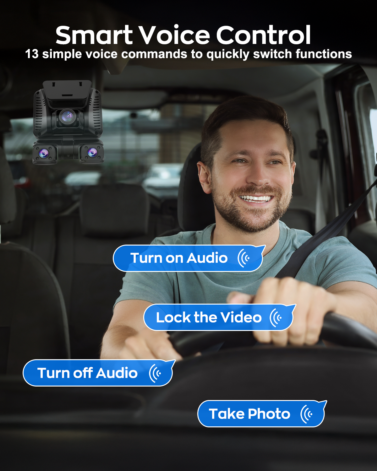 DRIVEYE D7 PRO 4-Channel Dash Cam with Upgraded ADAS