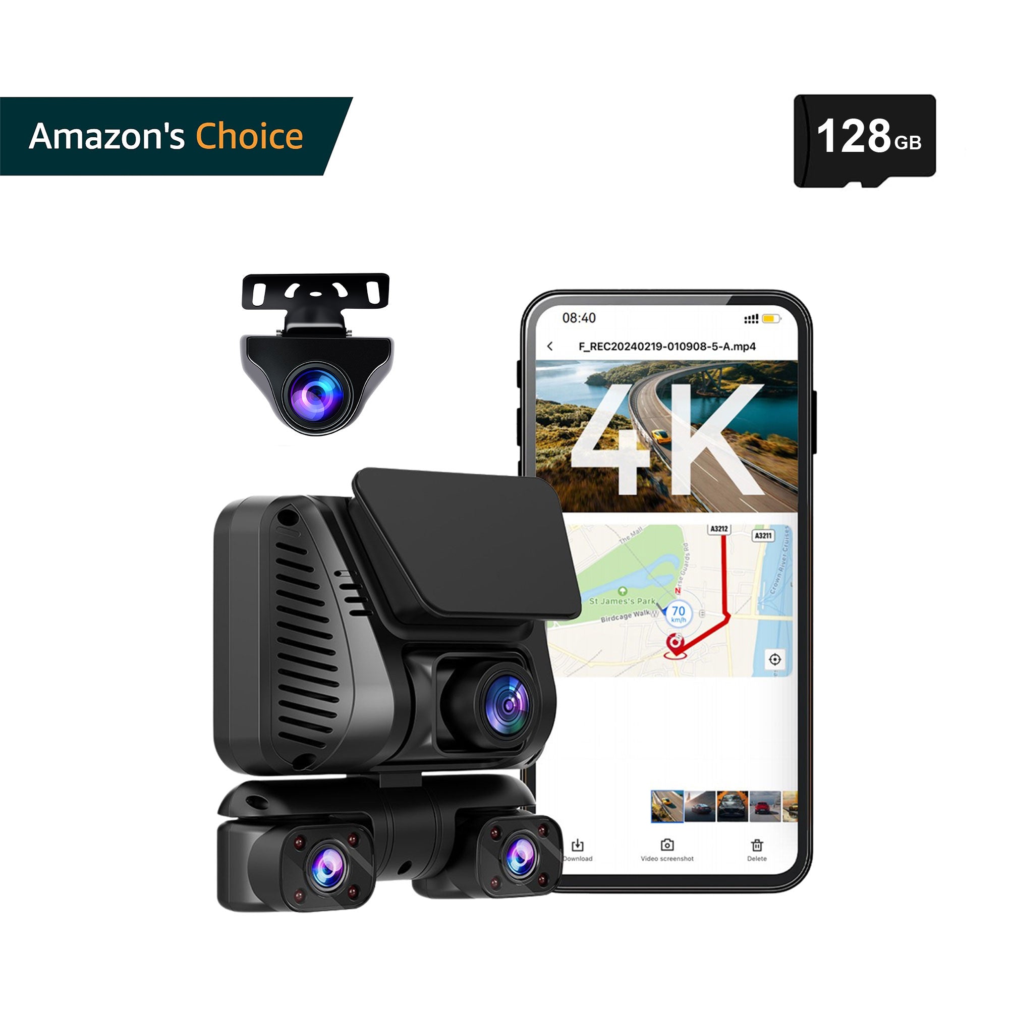 DRIVEYE D7 4-Channel Dash Cam