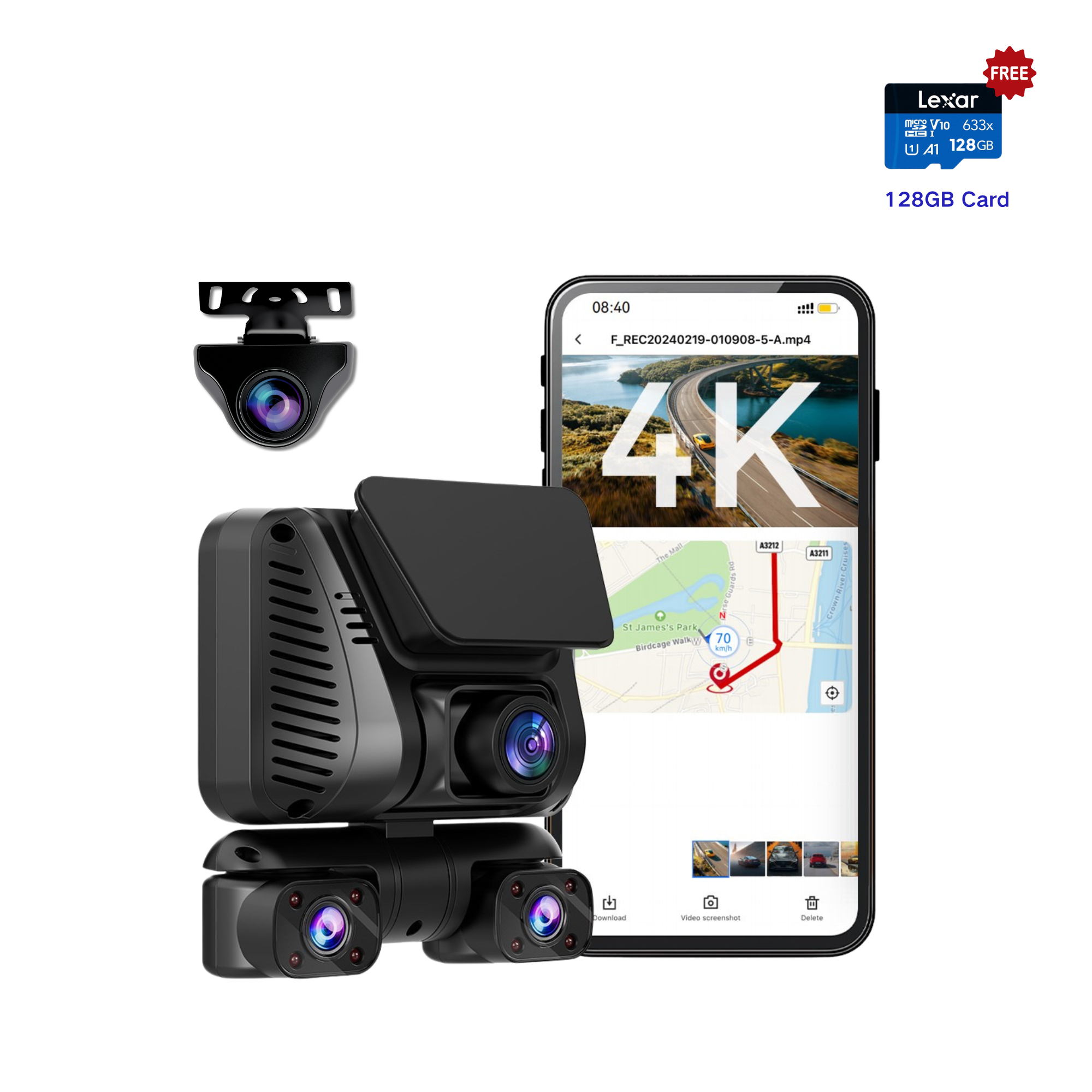 DRIVEYE D7 4-Channel Dash Cam