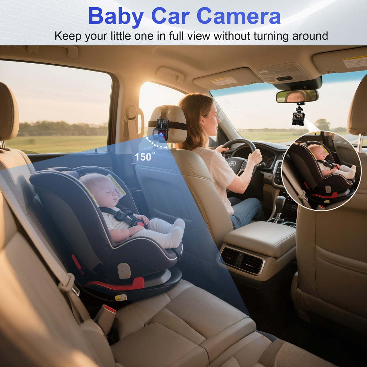DRIVEYE D9 5-Channel Dash Cam with Baby Car Monitor