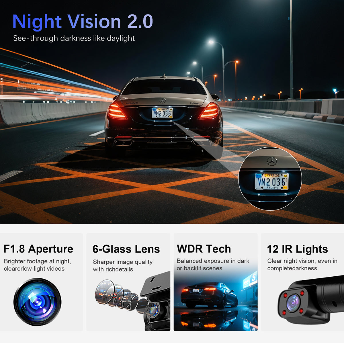 DRIVEYE D9 5-Channel Dash Cam with Baby Car Monitor