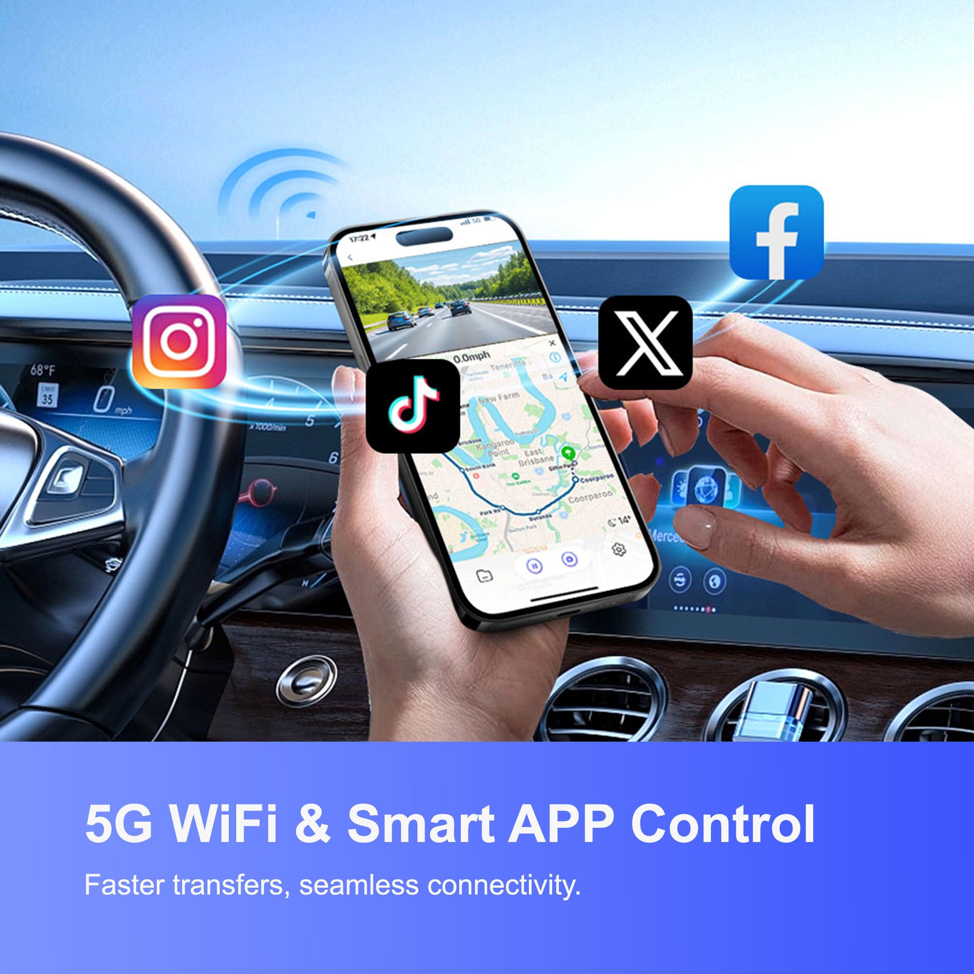 DRIVEYE app screen showing Wi-Fi connection to the D7 dash cam