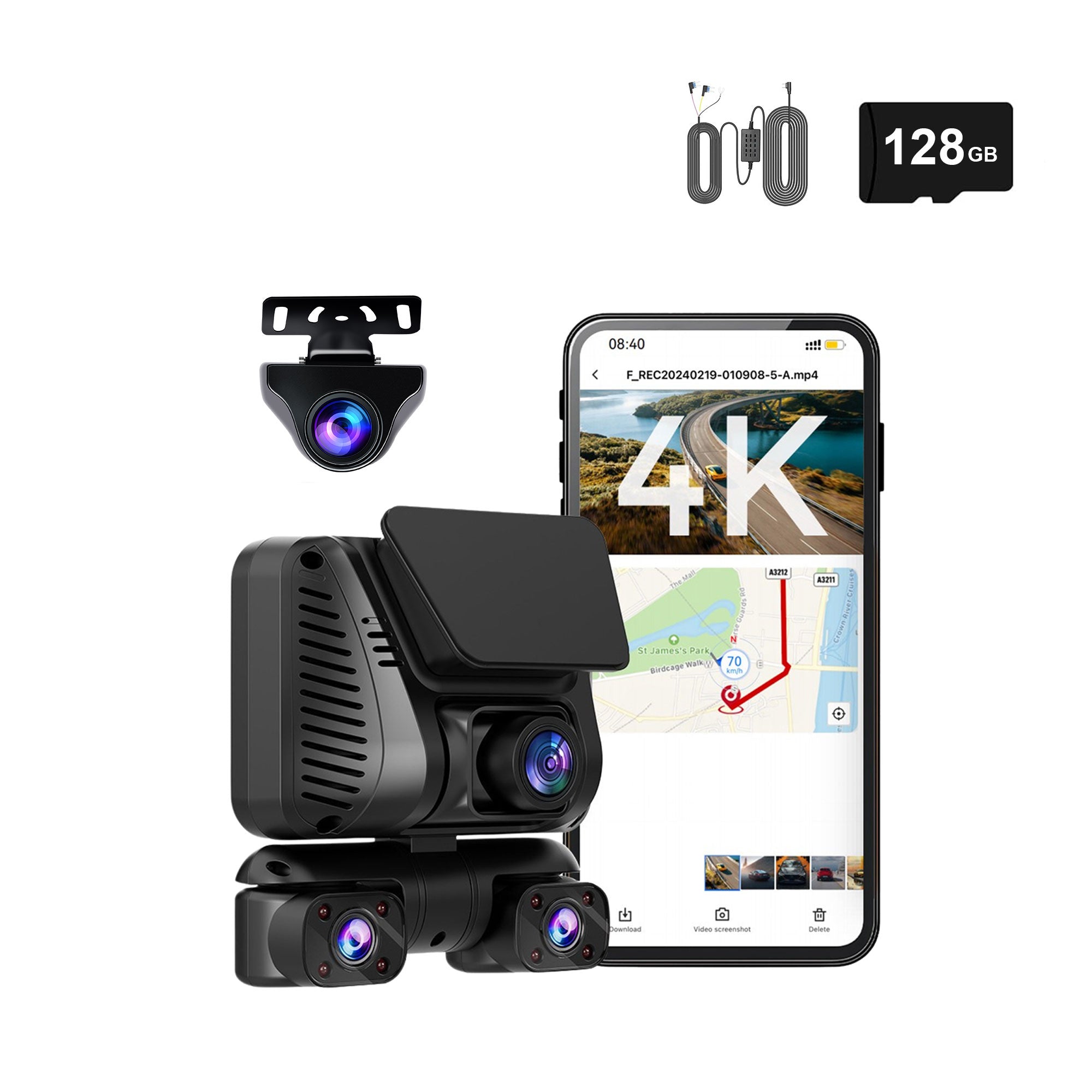 DRIVEYE D7 4-Channel Dash Cam