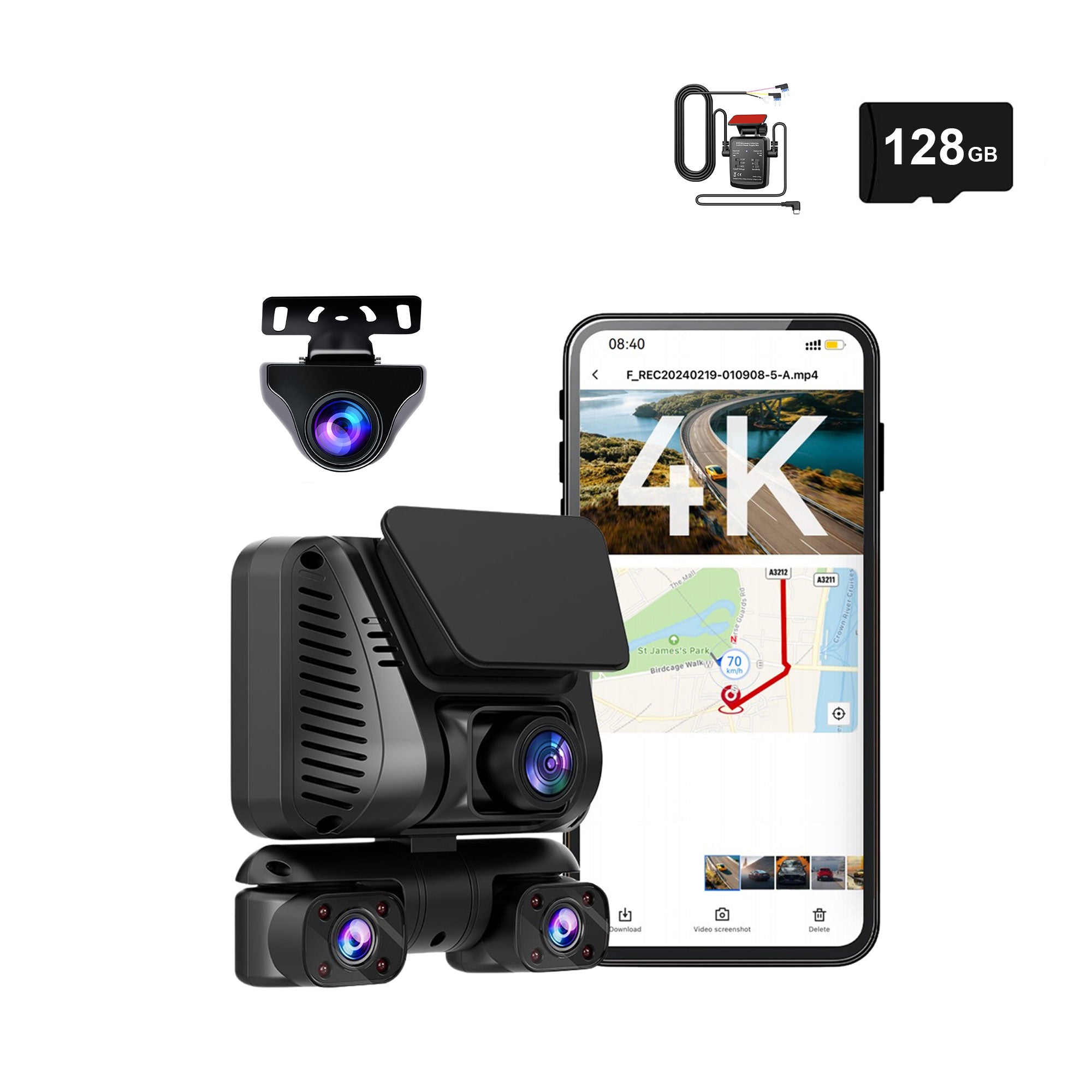 DRIVEYE D7 4-Channel Dash Cam