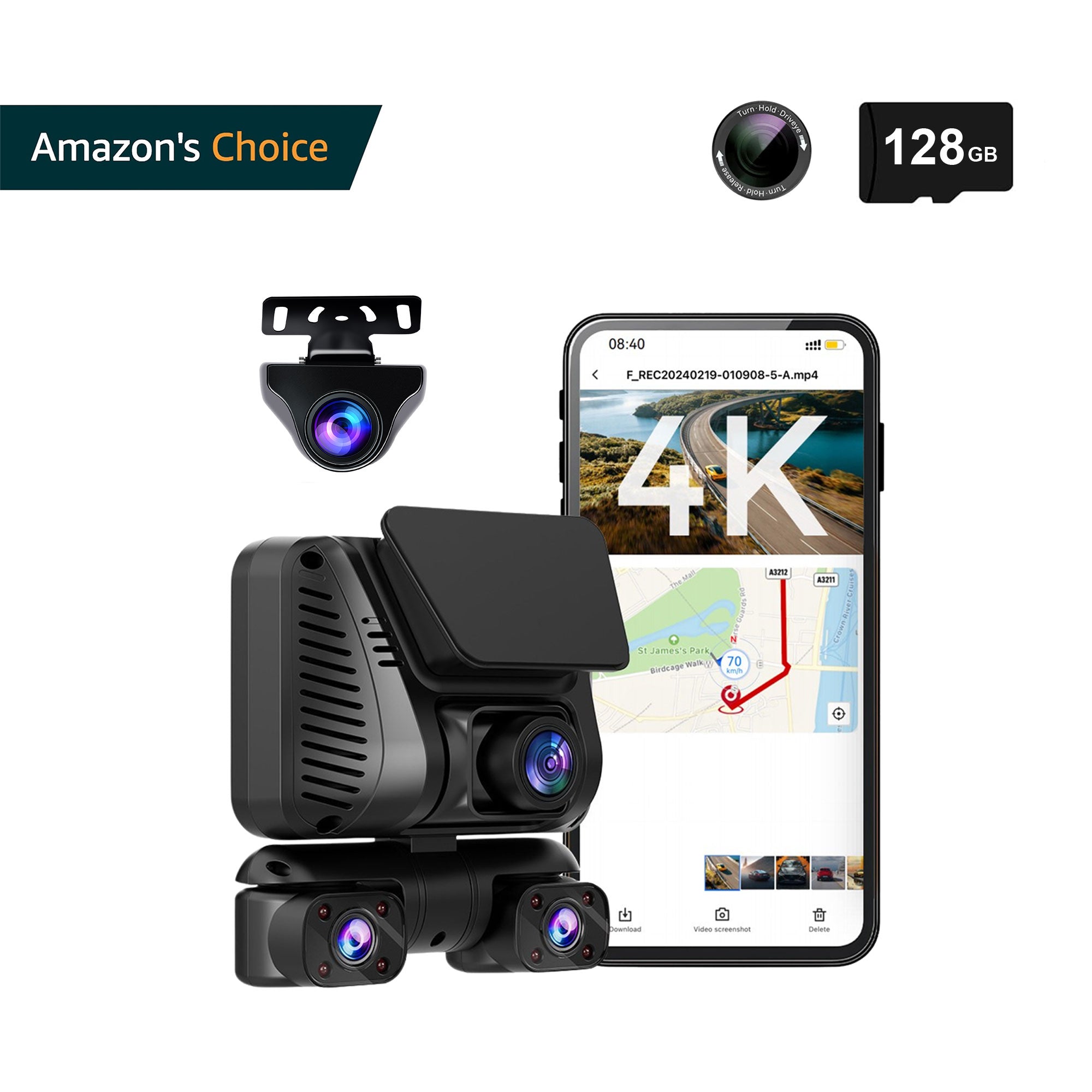 DRIVEYE D7 4-Channel Dash Cam