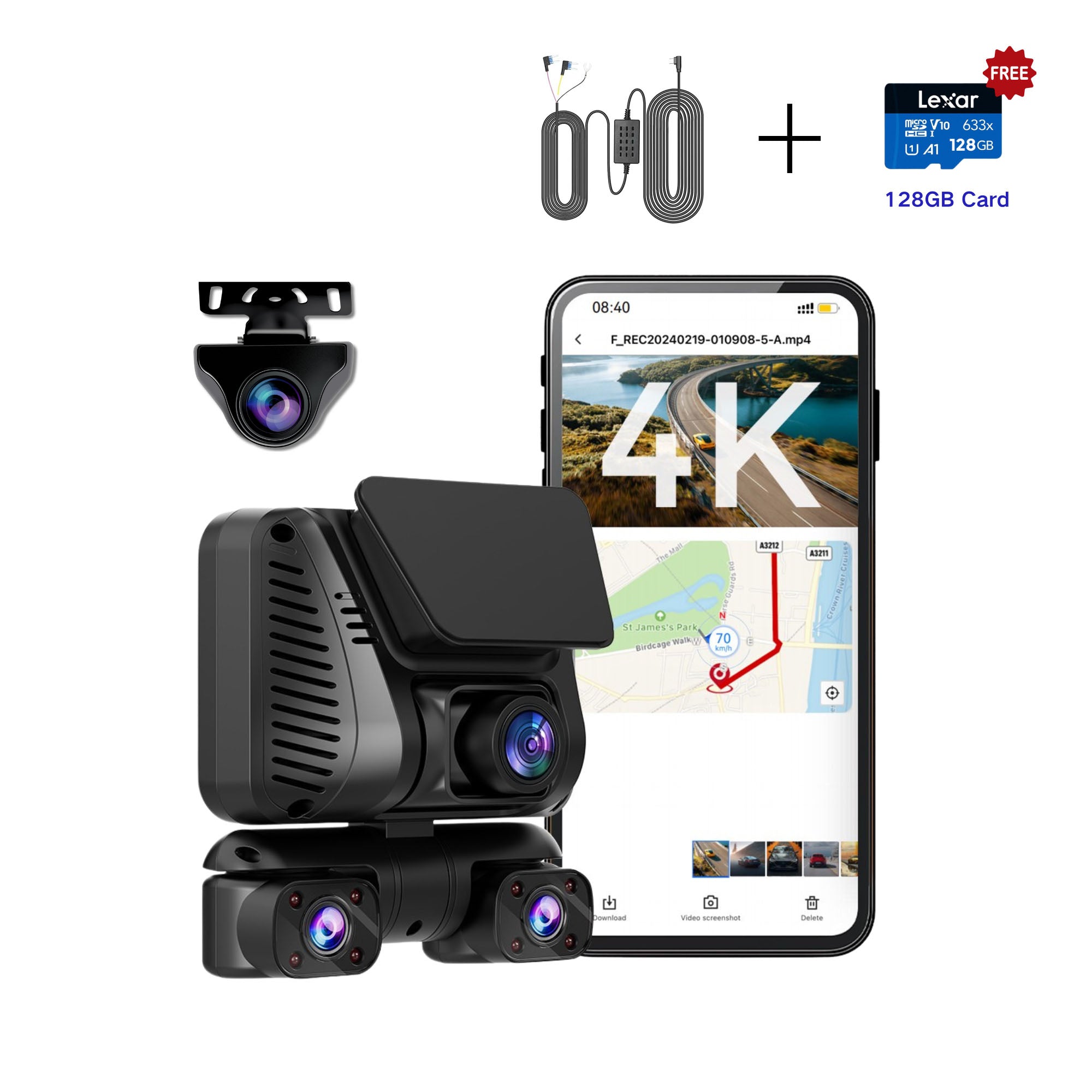 DRIVEYE D7 4-Channel Dash Cam