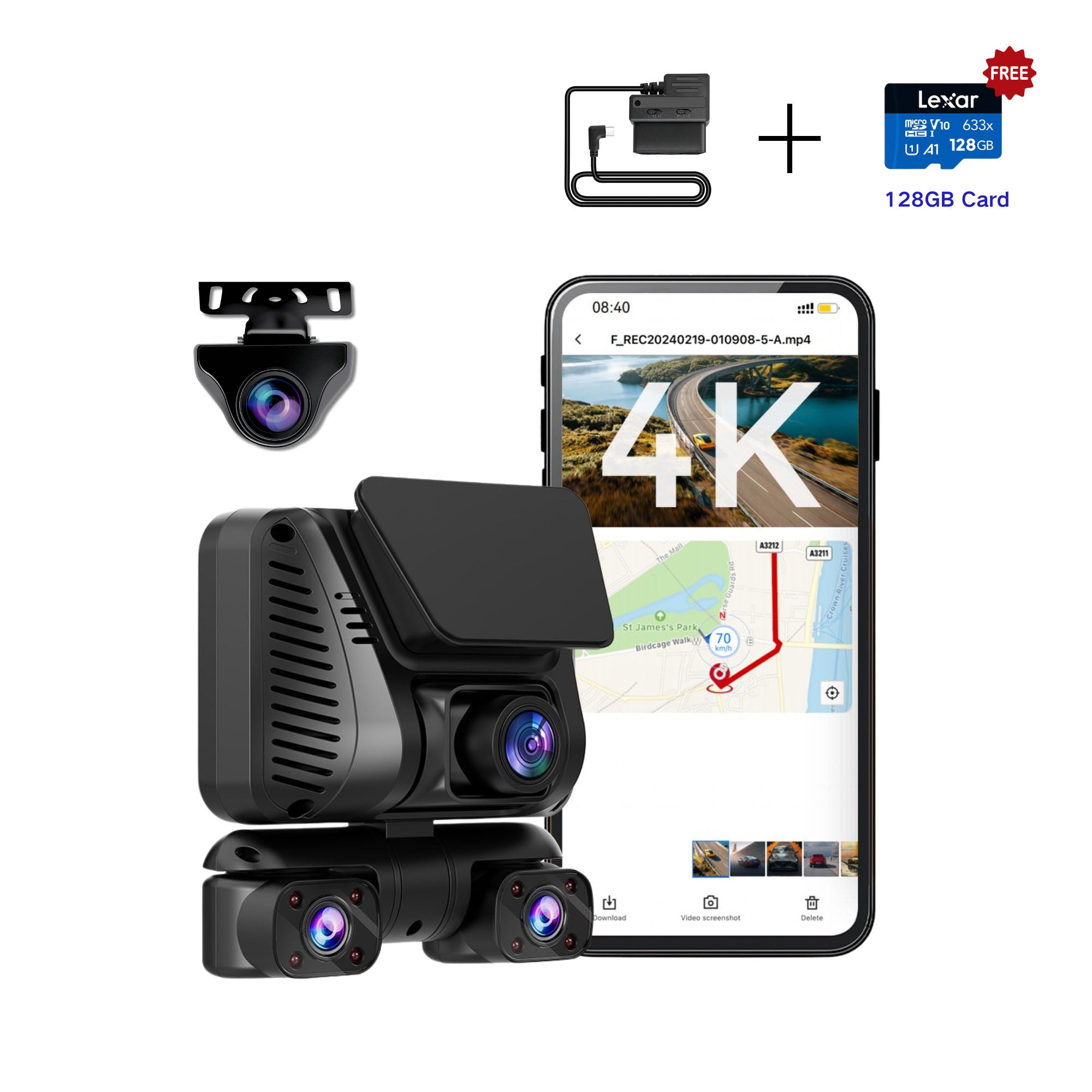 DRIVEYE D7 4-Channel Dash Cam