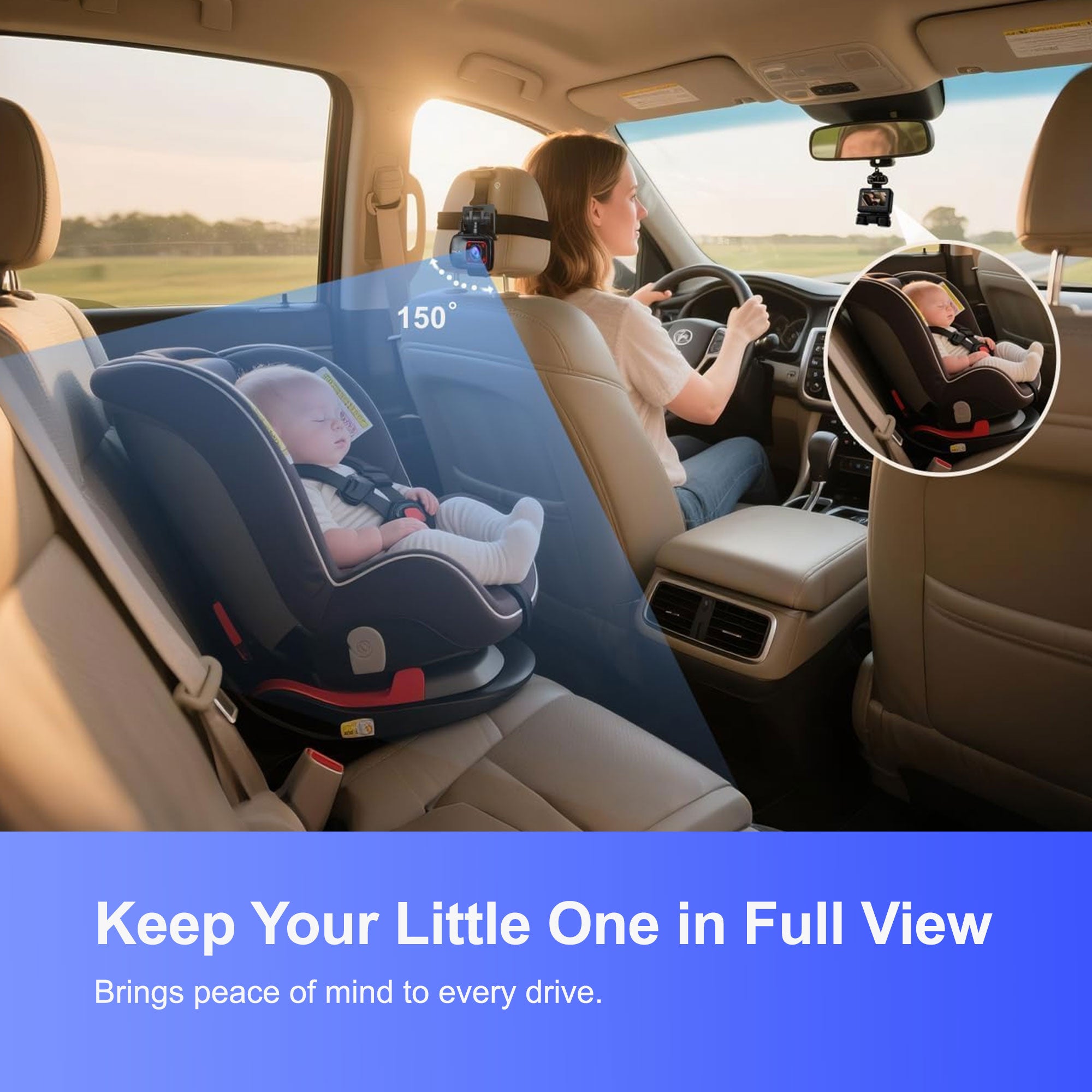 DRIVEYE D9 5-Channel Dash Cam with Baby Car Seat Monitor