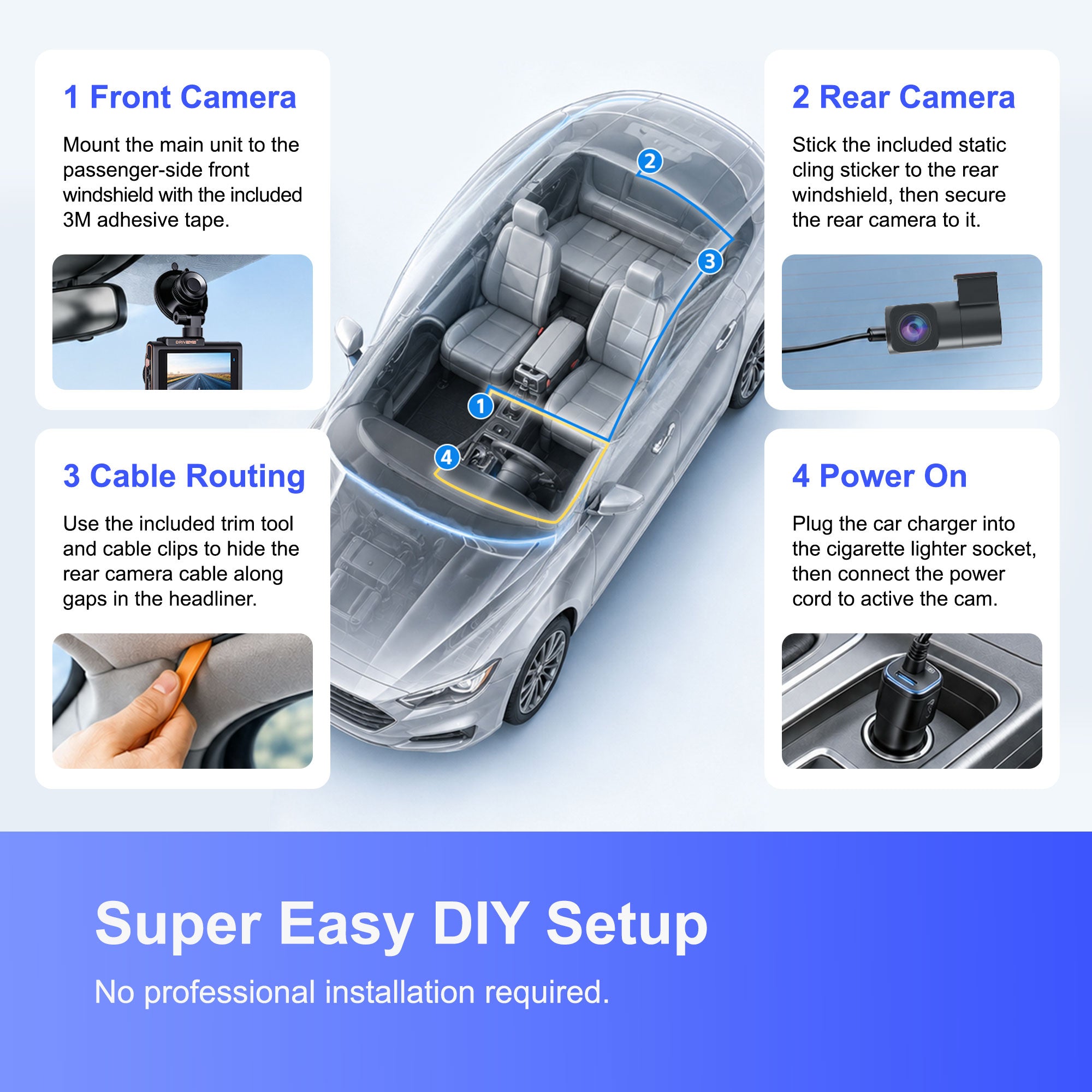 DRIVEYE D22 Dual-Channel Dash Cam