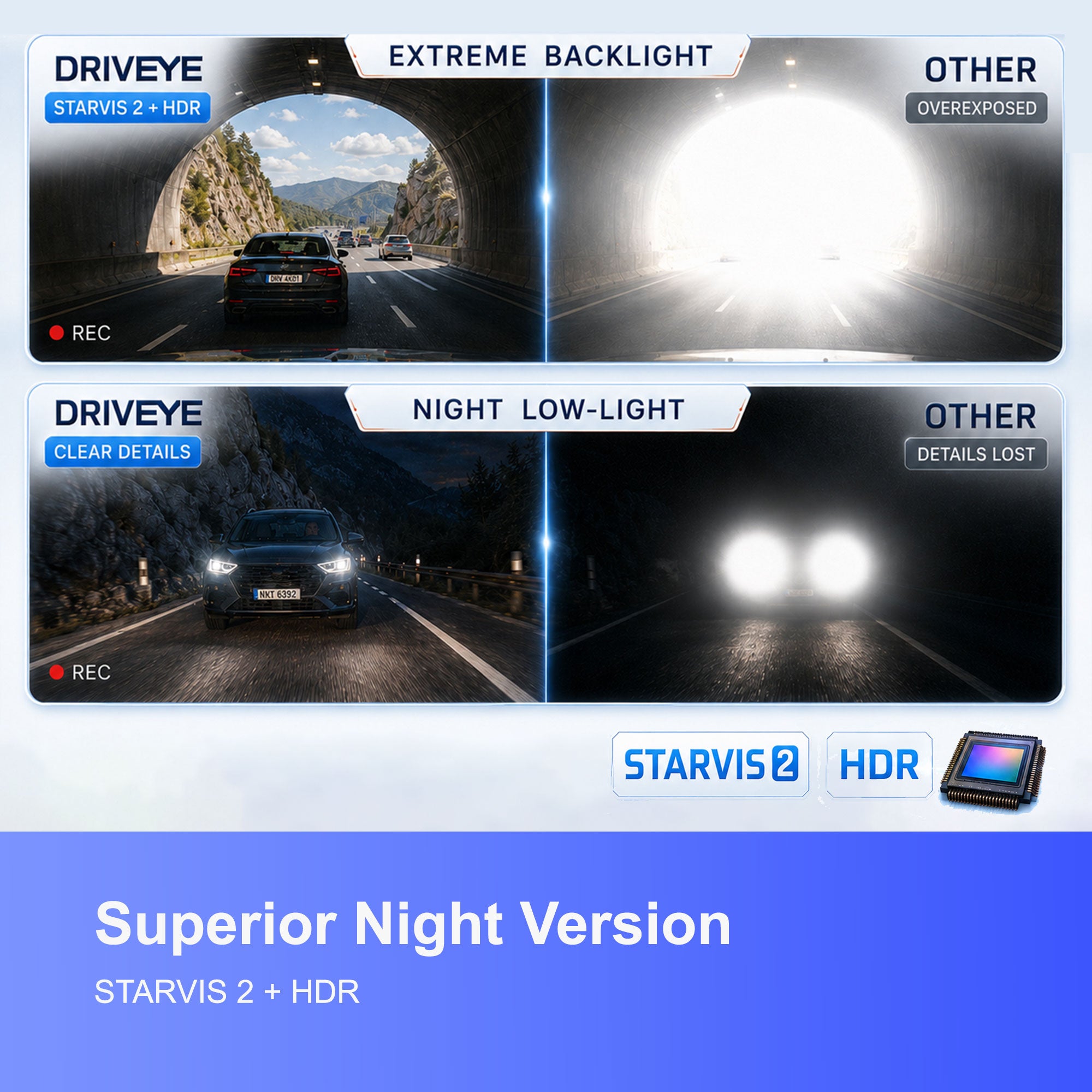 DRIVEYE D22 night vision sample footage